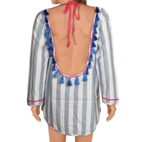 (NWT) Soleil Open Back Striped Mini Dress Size 6/8 - Picture 2 of 5